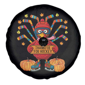 Funny Turkey Ice Hockey Gift Spare Tire Cover Thankful For Hockey - Print Your Wear