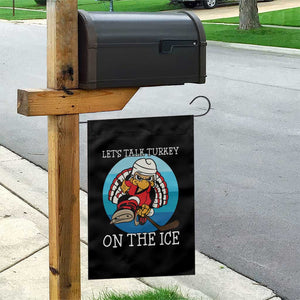 Lets Talk Turkey On The Ice Garden Flag Retro Ocean Blue Ice Hockey Gift TS12 Print Your Wear