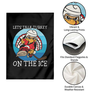 Lets Talk Turkey On The Ice Garden Flag Retro Ocean Blue Ice Hockey Gift TS12 Print Your Wear