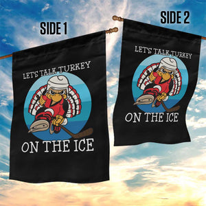 Lets Talk Turkey On The Ice Garden Flag Retro Ocean Blue Ice Hockey Gift TS12 Print Your Wear