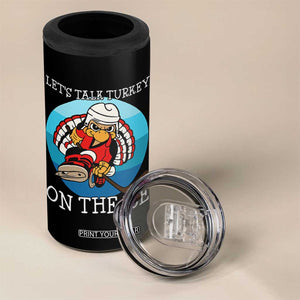 Lets Talk Turkey On The Ice 4 in 1 Can Cooler Tumbler Retro Ocean Blue Ice Hockey Gift TS12 Print Your Wear