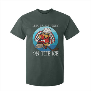 Lets Talk Turkey On The Ice T Shirt For Kid Retro Ocean Blue Ice Hockey Gift TS12 Dark Forest Green Print Your Wear