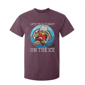 Lets Talk Turkey On The Ice T Shirt For Kid Retro Ocean Blue Ice Hockey Gift TS12 Maroon Print Your Wear