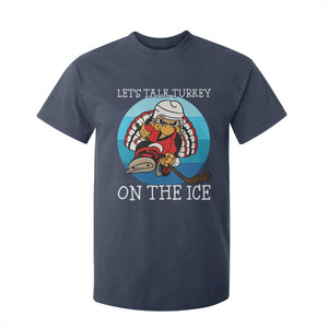 Lets Talk Turkey On The Ice T Shirt For Kid Retro Ocean Blue Ice Hockey Gift TS12 Navy Print Your Wear