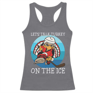 Lets Talk Turkey On The Ice Racerback Tank Top Retro Ocean Blue Ice Hockey Gift TS12 Charcoal Print Your Wear