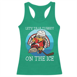 Lets Talk Turkey On The Ice Racerback Tank Top Retro Ocean Blue Ice Hockey Gift TS12 Irish Green Print Your Wear