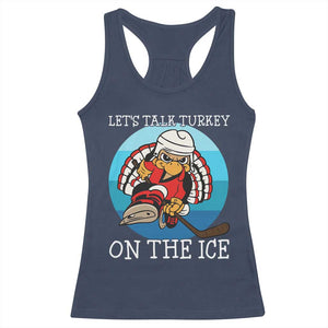 Lets Talk Turkey On The Ice Racerback Tank Top Retro Ocean Blue Ice Hockey Gift TS12 Navy Print Your Wear