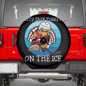 Lets Talk Turkey On The Ice Spare Tire Cover Retro Ocean Blue Ice Hockey Gift TS12 Black Print Your Wear