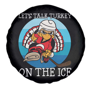 Lets Talk Turkey On The Ice Spare Tire Cover Retro Ocean Blue Ice Hockey Gift - Print Your Wear