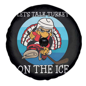 Lets Talk Turkey On The Ice Spare Tire Cover Retro Ocean Blue Ice Hockey Gift - Print Your Wear