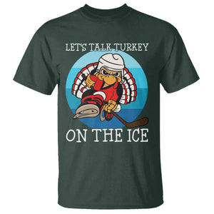 Lets Talk Turkey On The Ice T Shirt Retro Ocean Blue Ice Hockey Gift TS12 Dark Forest Green Print Your Wear
