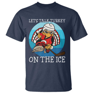Lets Talk Turkey On The Ice T Shirt Retro Ocean Blue Ice Hockey Gift TS12 Navy Print Your Wear