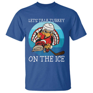 Lets Talk Turkey On The Ice T Shirt Retro Ocean Blue Ice Hockey Gift TS12 Royal Blue Print Your Wear