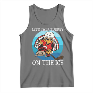Lets Talk Turkey On The Ice Tank Top Retro Ocean Blue Ice Hockey Gift TS12 Black Heather Print Your Wear