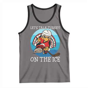 Lets Talk Turkey On The Ice Tank Top Retro Ocean Blue Ice Hockey Gift TS12 Deep Heather Black Print Your Wear