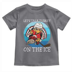 Lets Talk Turkey On The Ice Toddler T Shirt Retro Ocean Blue Ice Hockey Gift TS12 Charcoal Print Your Wear