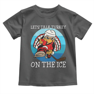 Lets Talk Turkey On The Ice Toddler T Shirt Retro Ocean Blue Ice Hockey Gift TS12 Dark Heather Print Your Wear