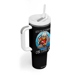 Lets Talk Turkey On The Ice Tumbler With Handle Retro Ocean Blue Ice Hockey Gift TS12 Print Your Wear