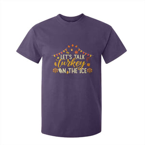 Funny Thanksgiving Ice Hockey Gift T Shirt For Kid Lets Talk Turkey On The Ice TS12 Purple Print Your Wear