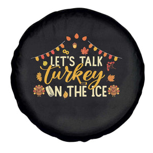 Funny Thanksgiving Ice Hockey Gift Spare Tire Cover Lets Talk Turkey On The Ice - Print Your Wear
