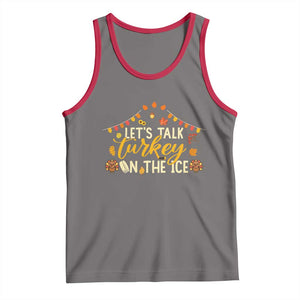 Funny Thanksgiving Ice Hockey Gift Tank Top Lets Talk Turkey On The Ice TS12 Deep Heather Red Print Your Wear