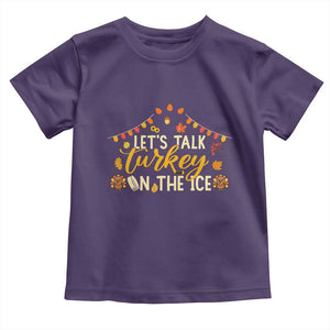 Funny Thanksgiving Ice Hockey Gift Toddler T Shirt Lets Talk Turkey On The Ice TS12 Purple Print Your Wear