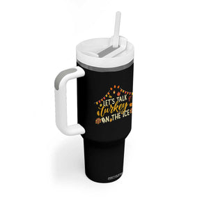 Funny Thanksgiving Ice Hockey Gift Tumbler With Handle Lets Talk Turkey On The Ice TS12 Print Your Wear