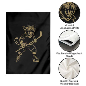 Vintage Cat Playing Hockey Garden Flag Kitten Lover Player Gift TS12 Print Your Wear