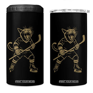 Vintage Cat Playing Hockey 4 in 1 Can Cooler Tumbler Kitten Lover Player Gift TS12 One Size: 16 oz Black Print Your Wear