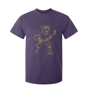 Vintage Cat Playing Hockey T Shirt For Kid Kitten Lover Player Gift TS12 Purple Print Your Wear