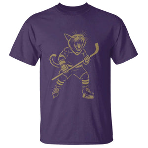 Vintage Cat Playing Hockey T Shirt Kitten Lover Player Gift TS12 Purple Print Your Wear