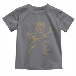 Vintage Cat Playing Hockey Toddler T Shirt Kitten Lover Player Gift TS12 Charcoal Print Your Wear