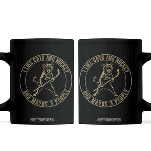 Vintage I Like Cats And Hockey And Maybe Three People Funny Gift Coffee Mug TS12 Black Print Your Wear