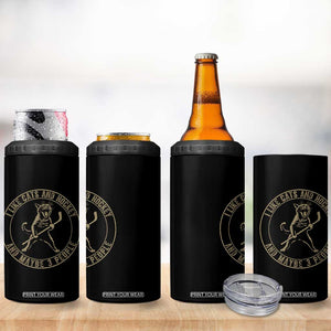 Vintage I Like Cats And Hockey And Maybe Three People Funny Gift 4 in 1 Can Cooler Tumbler TS12 Print Your Wear
