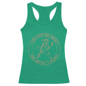 Vintage I Like Cats And Hockey And Maybe Three People Funny Gift Racerback Tank Top TS12 Irish Green Print Your Wear