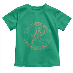 Vintage I Like Cats And Hockey And Maybe Three People Funny Gift Toddler T Shirt TS12 Irish Green Print Your Wear