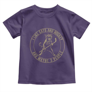 Vintage I Like Cats And Hockey And Maybe Three People Funny Gift Toddler T Shirt TS12 Purple Print Your Wear