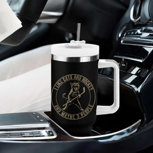 Vintage I Like Cats And Hockey And Maybe Three People Funny Gift Tumbler With Handle TS12 Print Your Wear