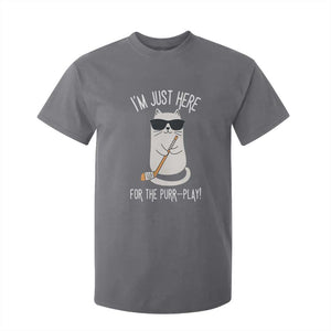 Im Just Here For The Purr Play T Shirt For Kid Funny Cat Hockey Gift TS12 Charcoal Print Your Wear