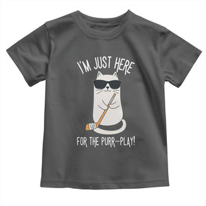 Im Just Here For The Purr Play Toddler T Shirt Funny Cat Hockey Gift TS12 Dark Heather Print Your Wear
