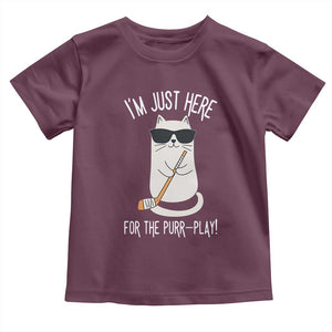 Im Just Here For The Purr Play Toddler T Shirt Funny Cat Hockey Gift TS12 Maroon Print Your Wear