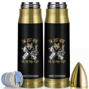 Vintage Cat Hockey Goalie Bullet Tumbler Funny Im Just Here For The Purr Play Gift TS12 Black Print Your Wear