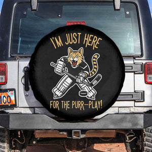 Vintage Cat Hockey Goalie Spare Tire Cover Funny Im Just Here For The Purr Play Gift TS12 No hole Black Print Your Wear