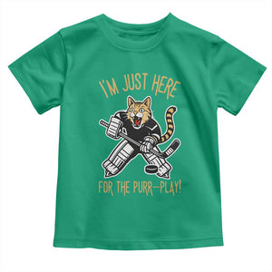 Vintage Cat Hockey Goalie Toddler T Shirt Funny Im Just Here For The Purr Play Gift TS12 Irish Green Print Your Wear