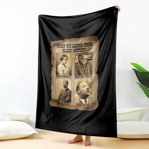 What We Learn From Black History Throw Blanket Iconic African American Figures TS12 Print Your Wear