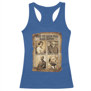 What We Learn From Black History Racerback Tank Top Iconic African American Figures TS12 Royal Blue Print Your Wear