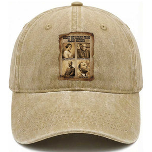 What We Learn From Black History Washed Cotton Baseball Cap Iconic African American Figures TS12 Print Your Wear