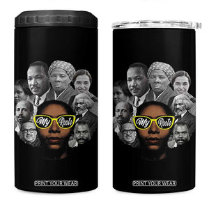 My Roots Black History Leaders 4 in 1 Can Cooler Tumbler African American Heritage TS12 One Size: 16 oz Black Print Your Wear