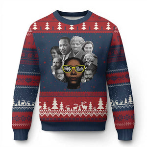 My Roots Black History Leaders Ugly Christmas Sweater African American Heritage TS12 Navy Red Print Your Wear