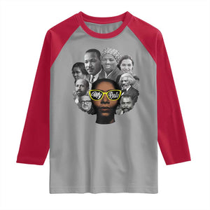 My Roots Black History Leaders Raglan Shirt African American Heritage TS12 Sport Gray Red Print Your Wear